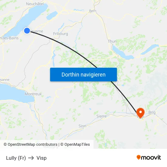 Lully (Fr) to Visp map