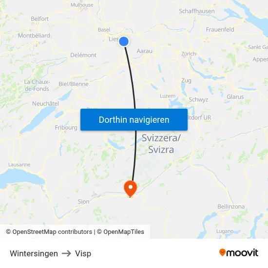 Wintersingen to Visp map