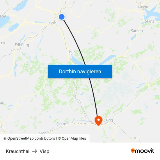 Krauchthal to Visp map