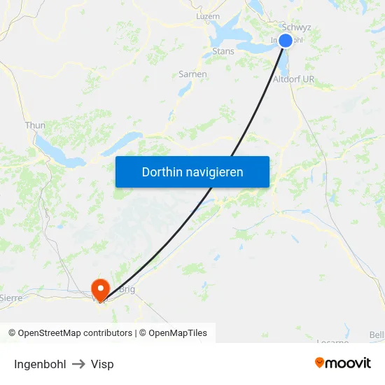 Ingenbohl to Visp map