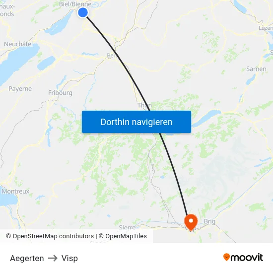 Aegerten to Visp map