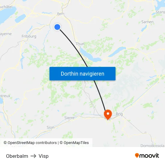 Oberbalm to Visp map