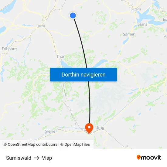 Sumiswald to Visp map