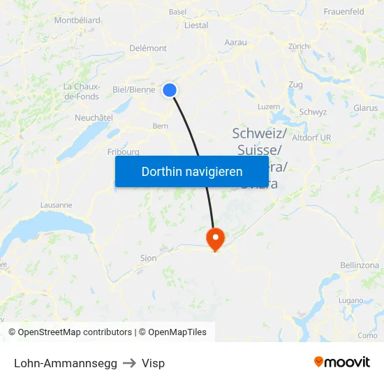 Lohn-Ammannsegg to Visp map