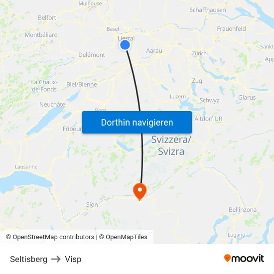 Seltisberg to Visp map