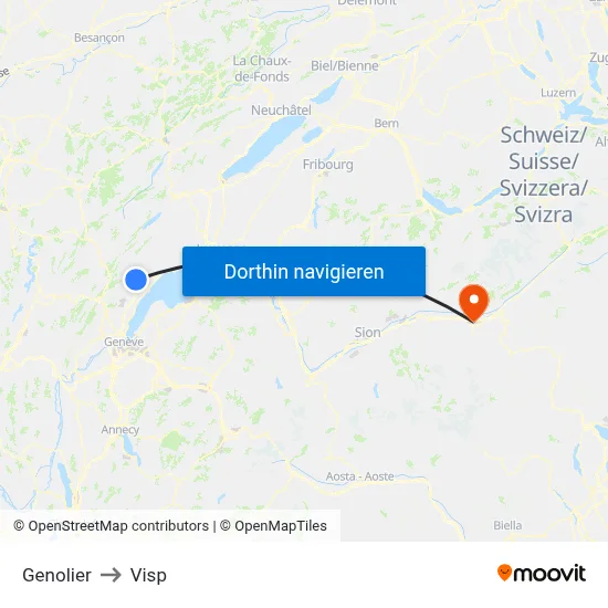 Genolier to Visp map