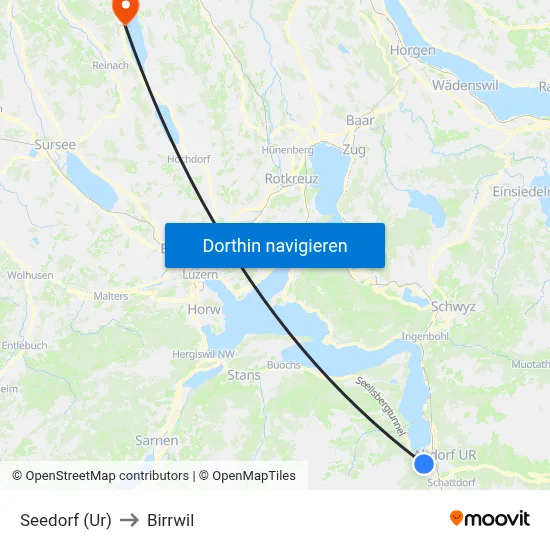 Seedorf (Ur) to Birrwil map