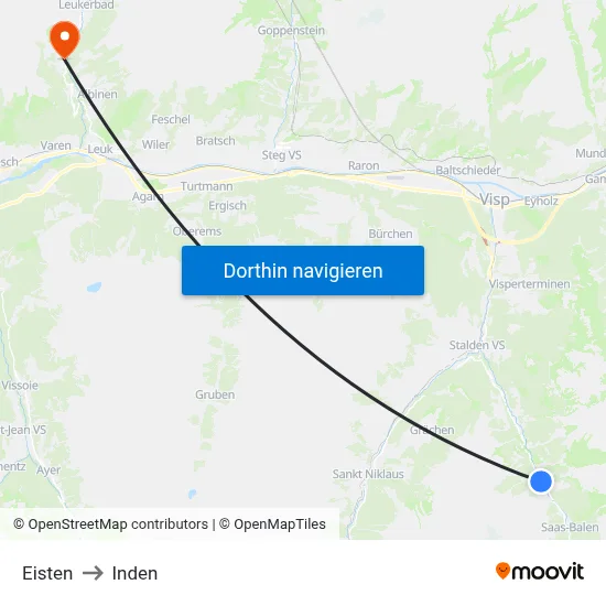 Eisten to Inden map