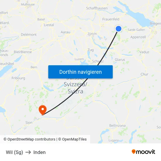 Wil (Sg) to Inden map