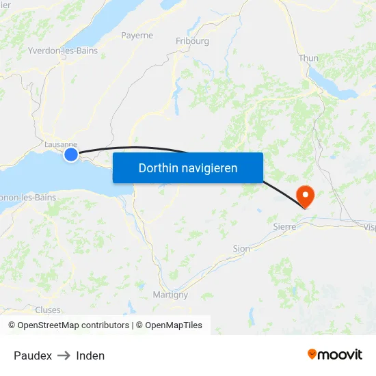 Paudex to Inden map