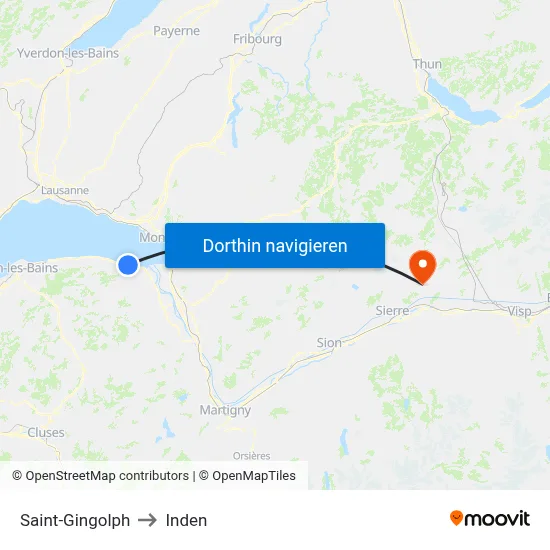 Saint-Gingolph to Inden map