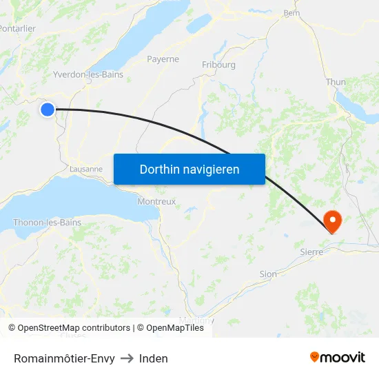 Romainmôtier-Envy to Inden map