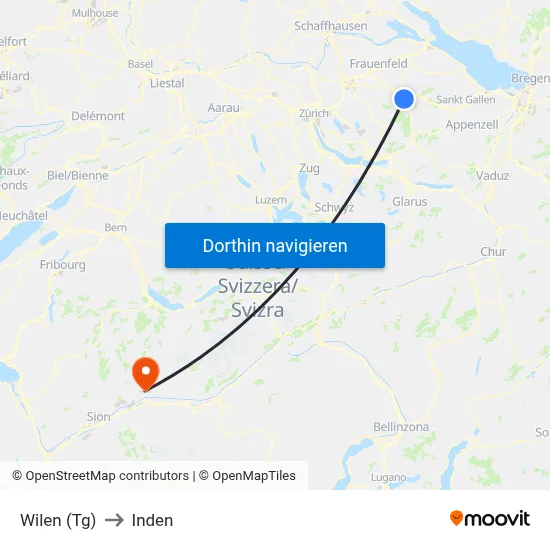 Wilen (Tg) to Inden map