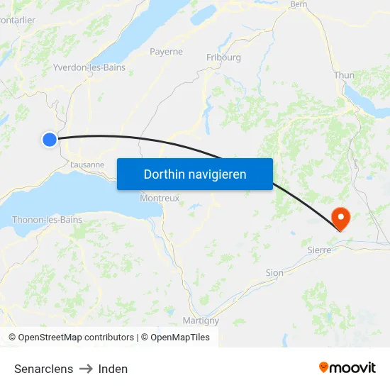 Senarclens to Inden map