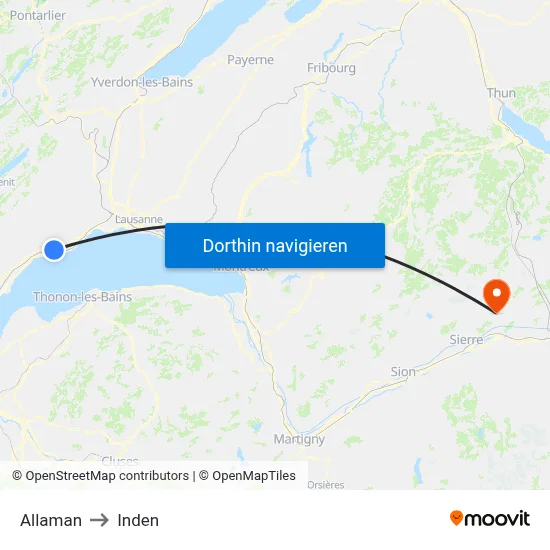 Allaman to Inden map