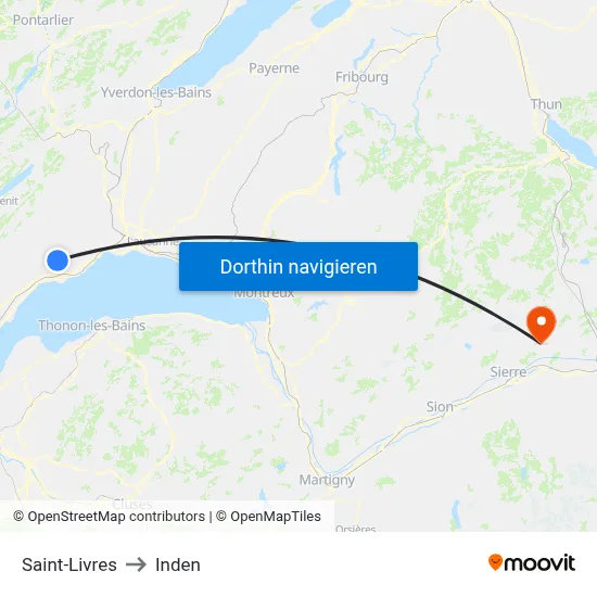 Saint-Livres to Inden map