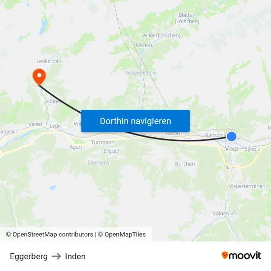 Eggerberg to Inden map