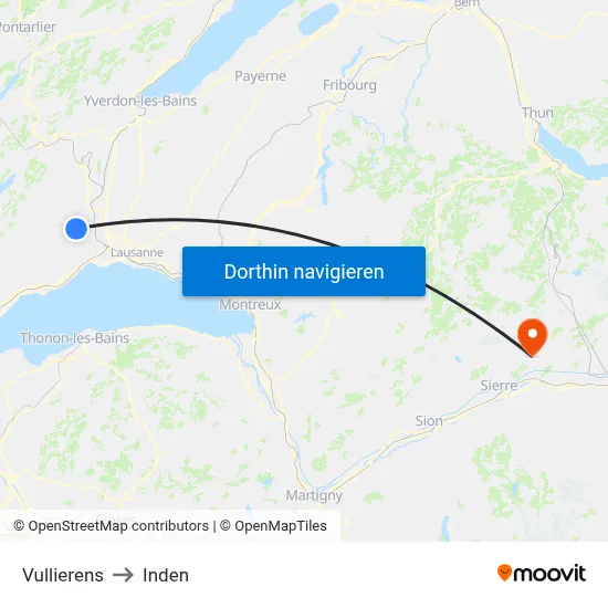 Vullierens to Inden map