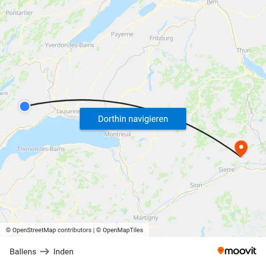 Ballens to Inden map