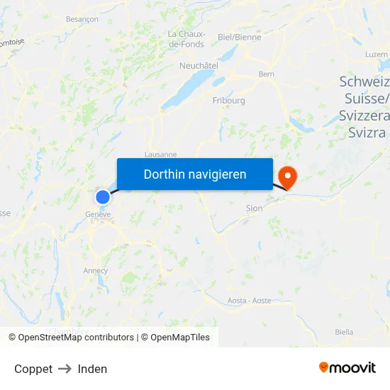 Coppet to Inden map