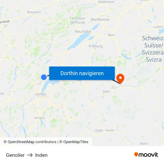 Genolier to Inden map