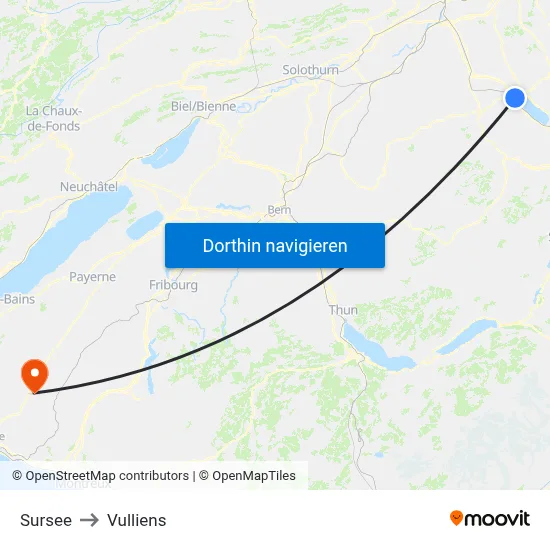 Sursee to Vulliens map