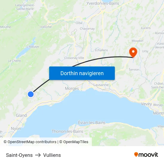 Saint-Oyens to Vulliens map
