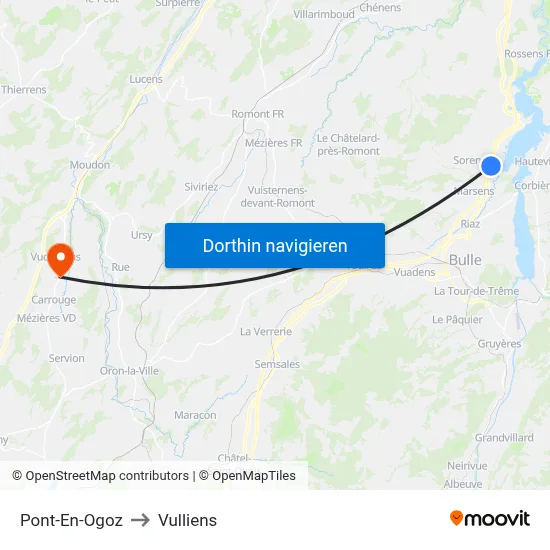 Pont-En-Ogoz to Vulliens map