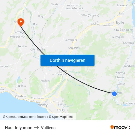 Haut-Intyamon to Vulliens map