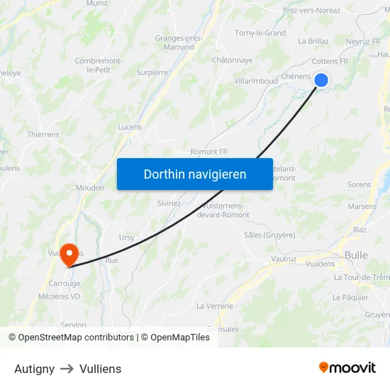 Autigny to Vulliens map