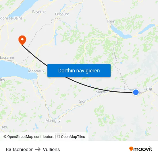 Baltschieder to Vulliens map