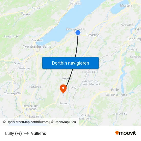 Lully (Fr) to Vulliens map