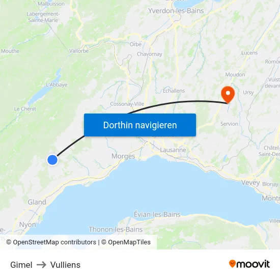 Gimel to Vulliens map