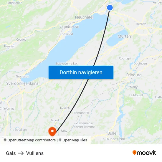 Gals to Vulliens map