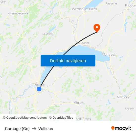 Carouge (Ge) to Vulliens map