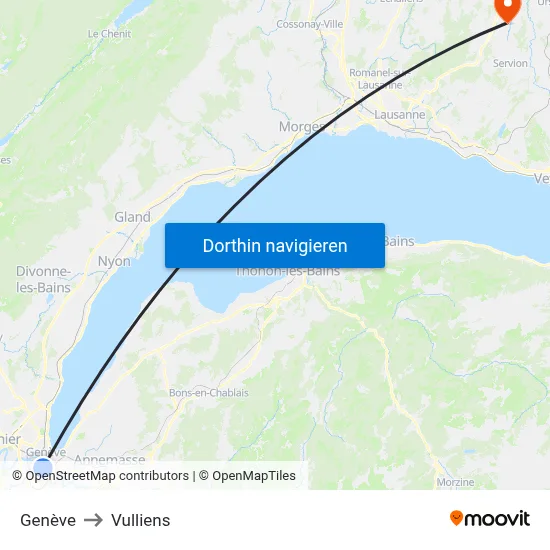 Genève to Vulliens map