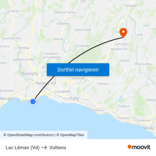 Lac Léman (Vd) to Vulliens map