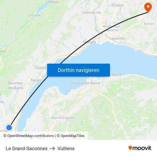 Le Grand-Saconnex to Vulliens map