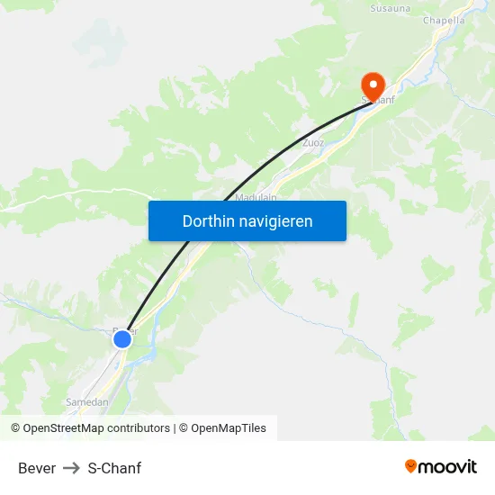Bever to S-Chanf map