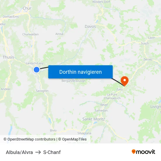 Albula/Alvra to S-Chanf map