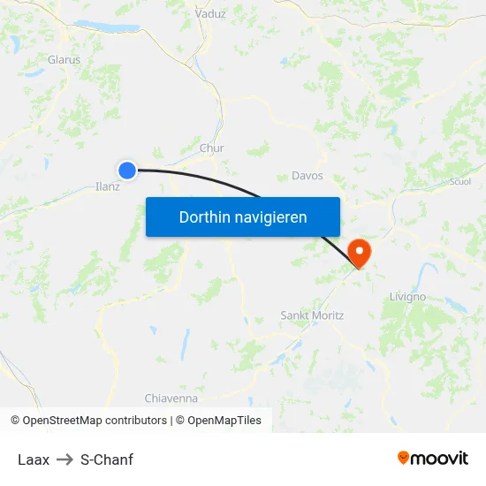 Laax to S-Chanf map