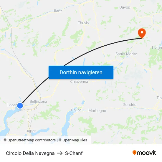 Circolo Della Navegna to S-Chanf map