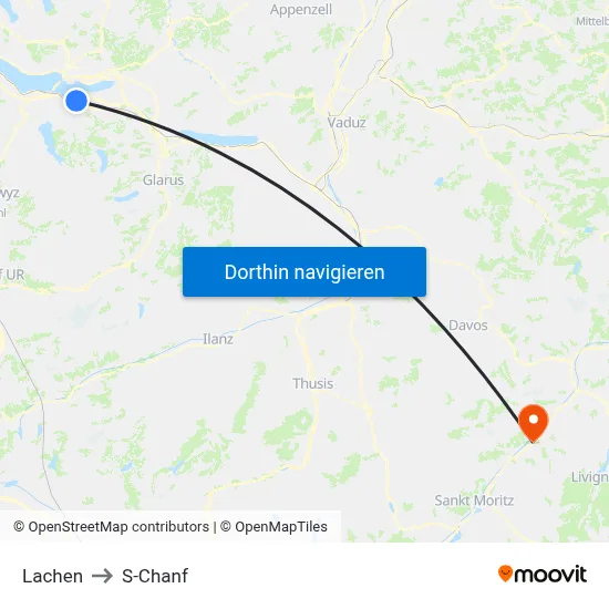 Lachen to S-Chanf map