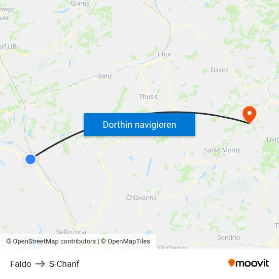Faido to S-Chanf map