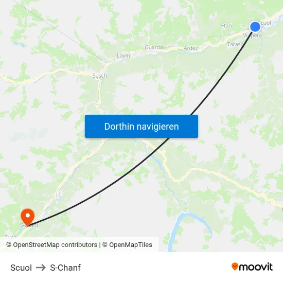 Scuol to S-Chanf map