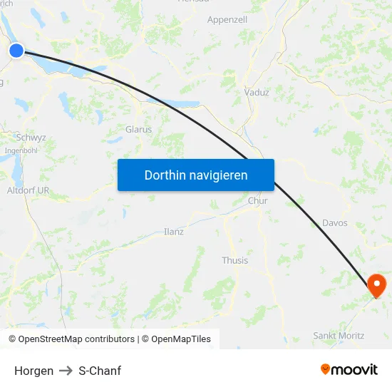 Horgen to S-Chanf map