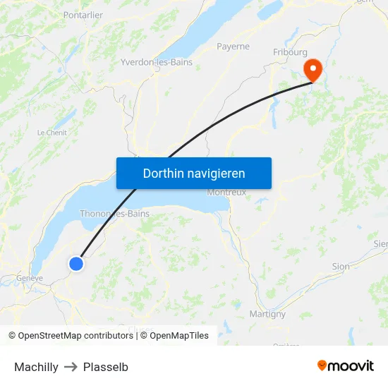 Machilly to Plasselb map