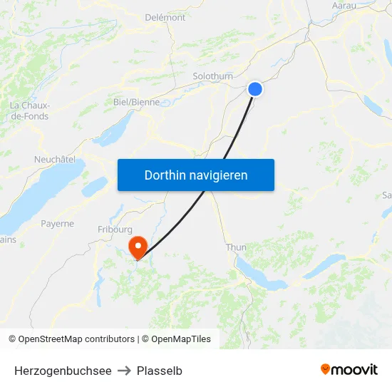 Herzogenbuchsee to Plasselb map