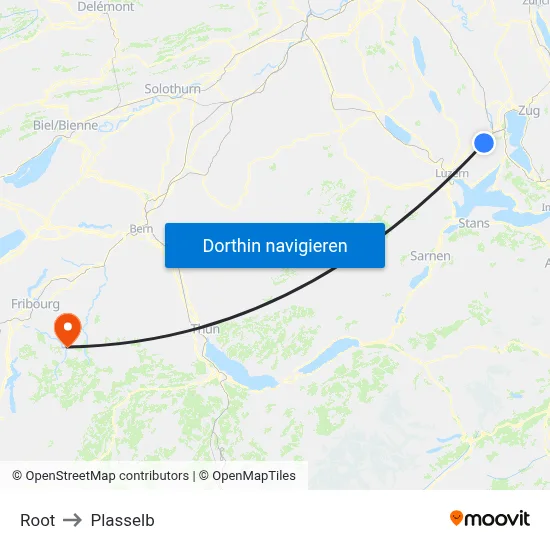 Root to Plasselb map