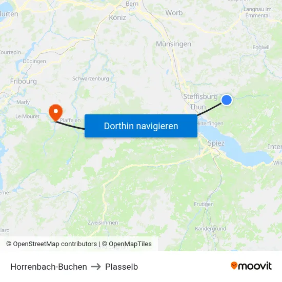 Horrenbach-Buchen to Plasselb map
